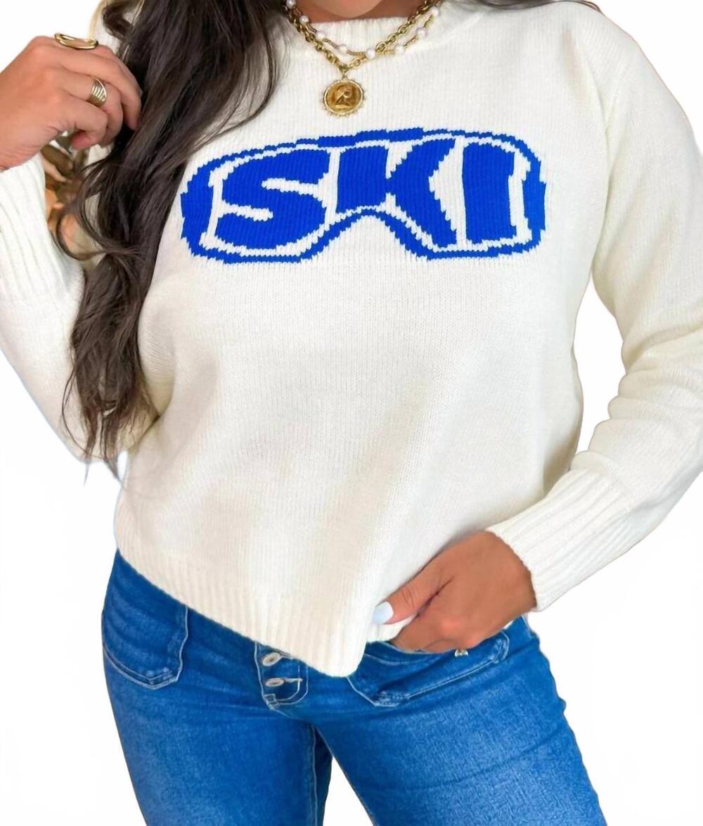 NEW PANACHE APPAREL snow patrol knit sweater in white